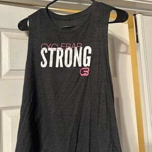 Breast cancer awareness CycleBar strong tank